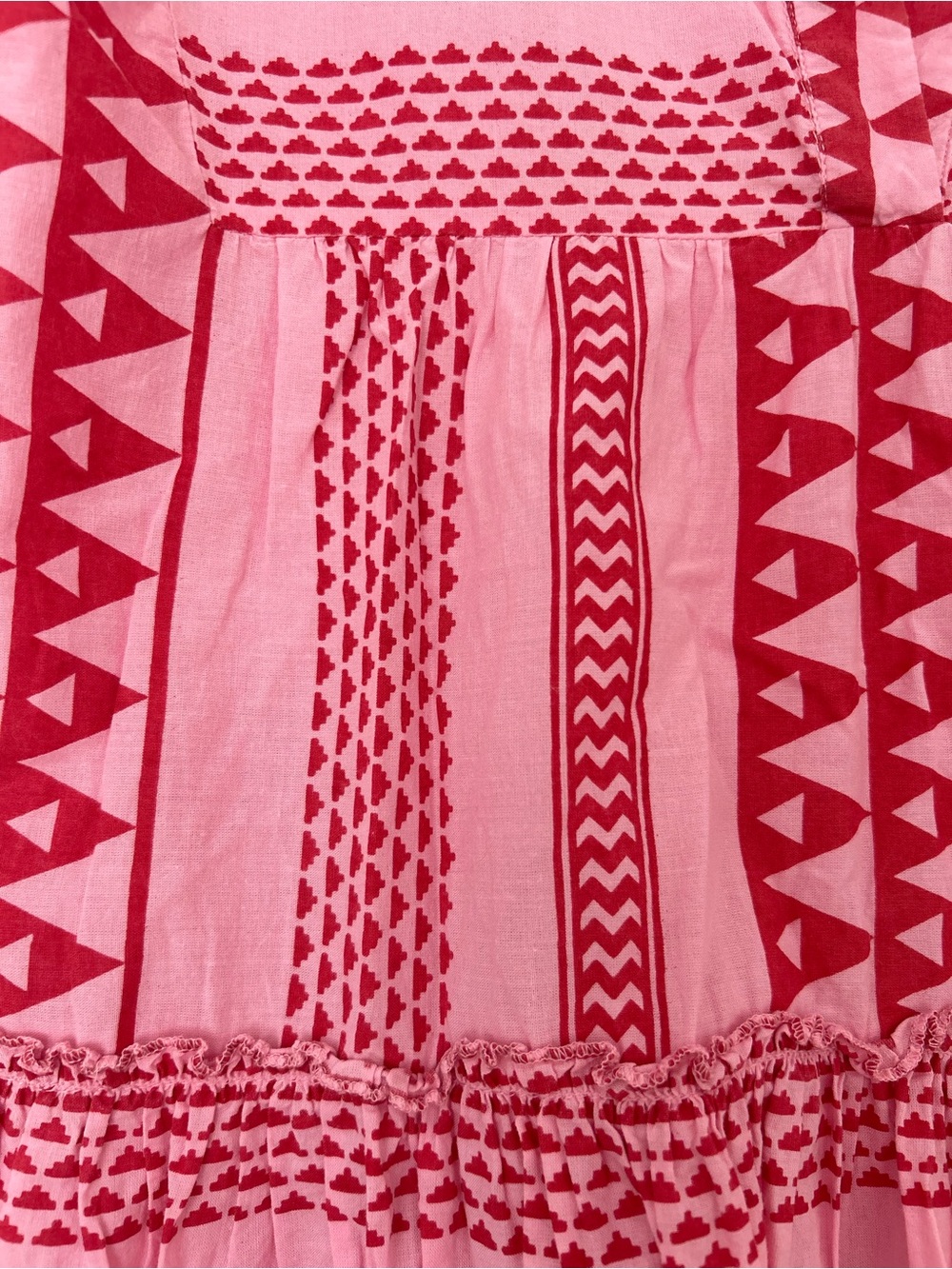 Tuckernuck Pink and Red Geometric Tiered Dress - Picture 3 of 4